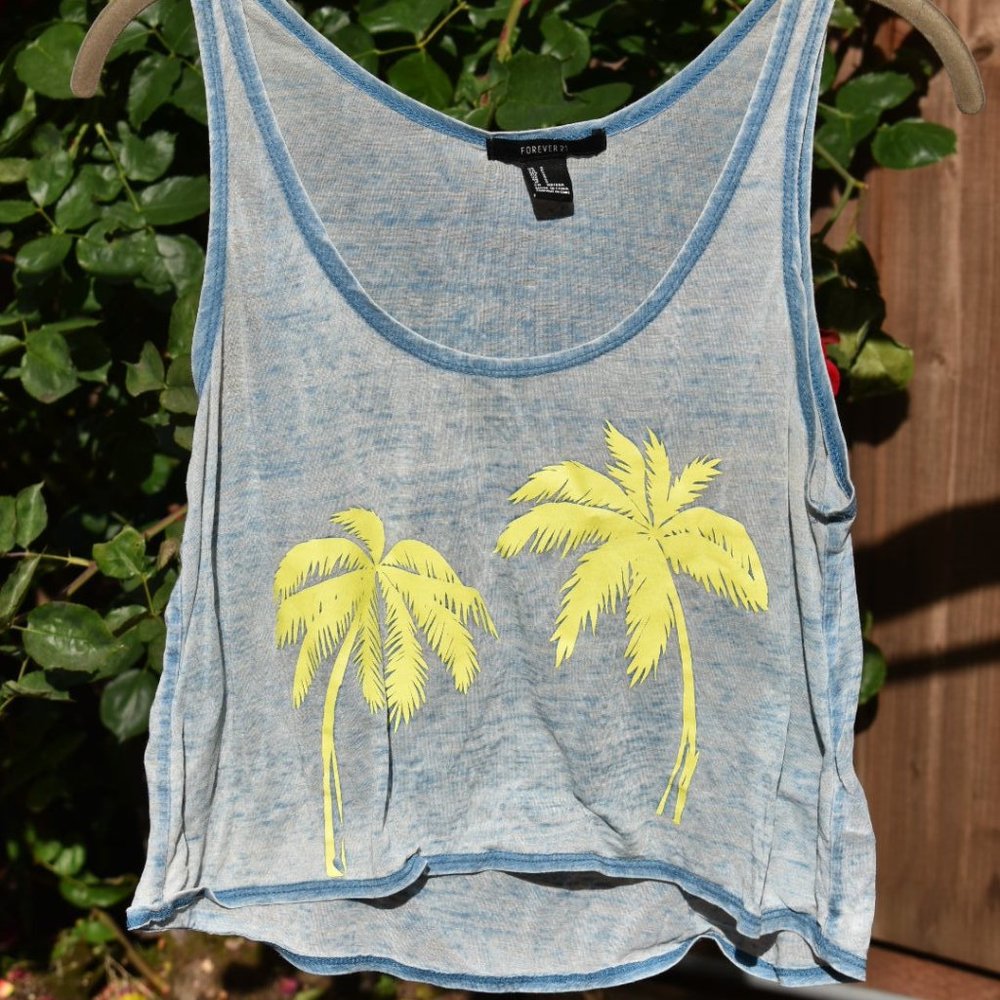 Palm Tree Graphic Crop Tank